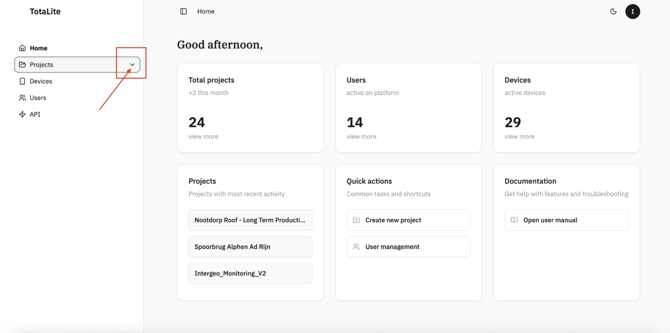 TotaLite Platform Home Page