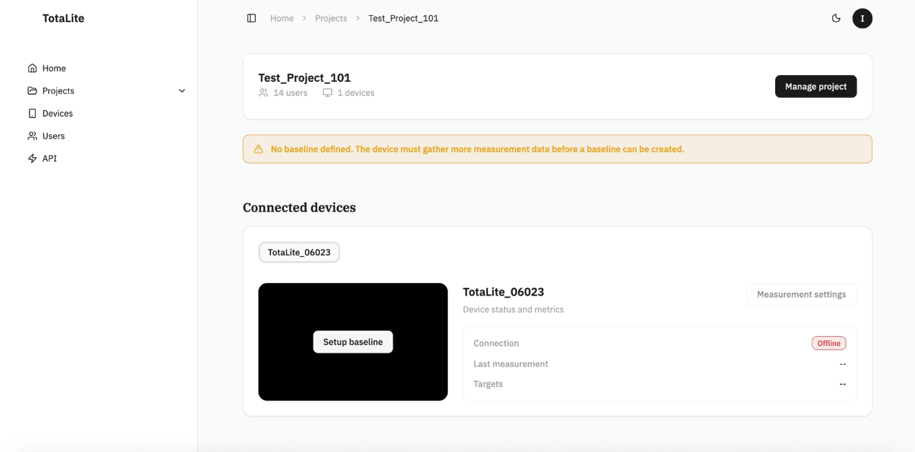 “Test_Project_101” page